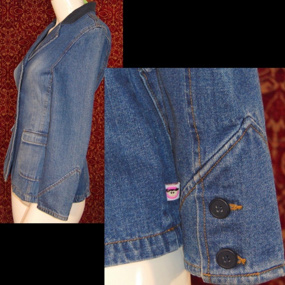 ZUTOPIA denim jacket L w/SPOT ⚠️🕙 - Picture 5 of 8